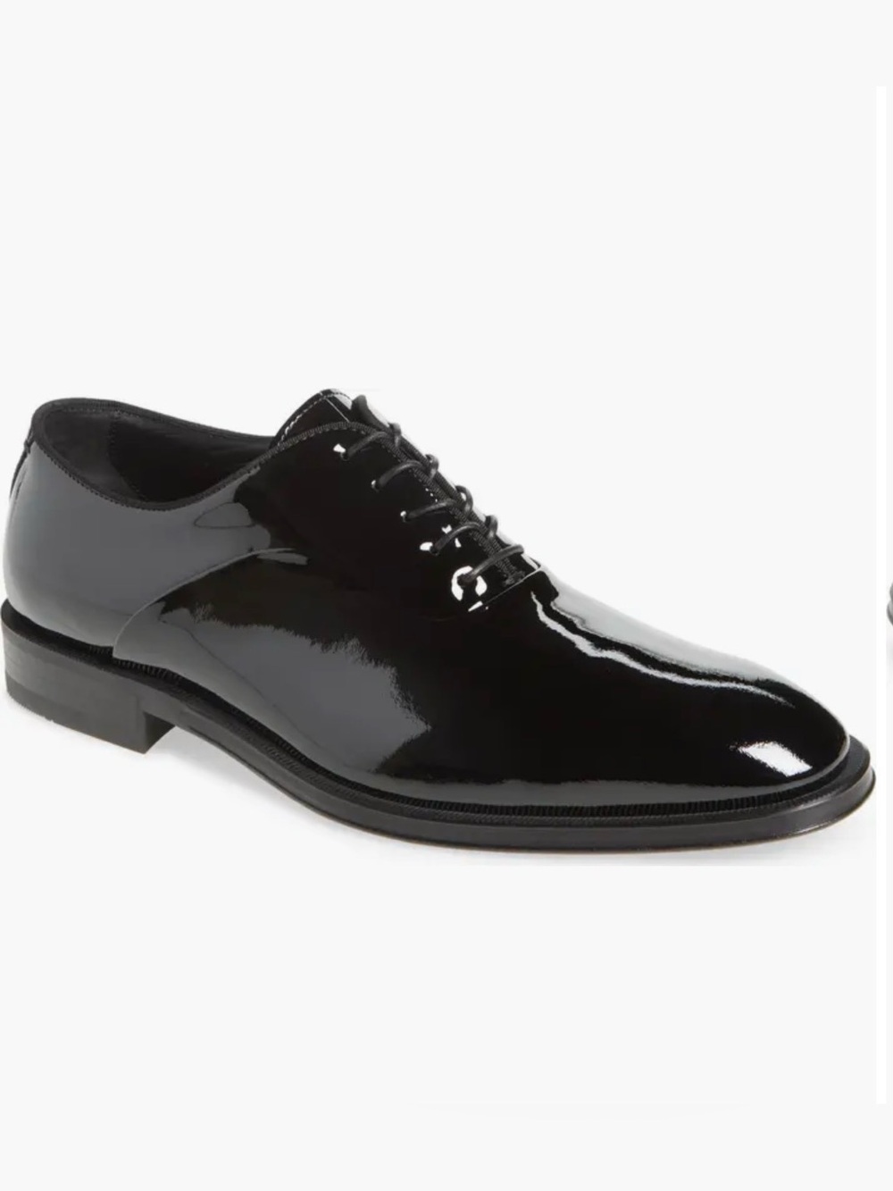BOSS Derrek Oxford (Men) patent leather size 8 mens dress shoes EUC